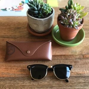 RayBan Black Clubmasters with case